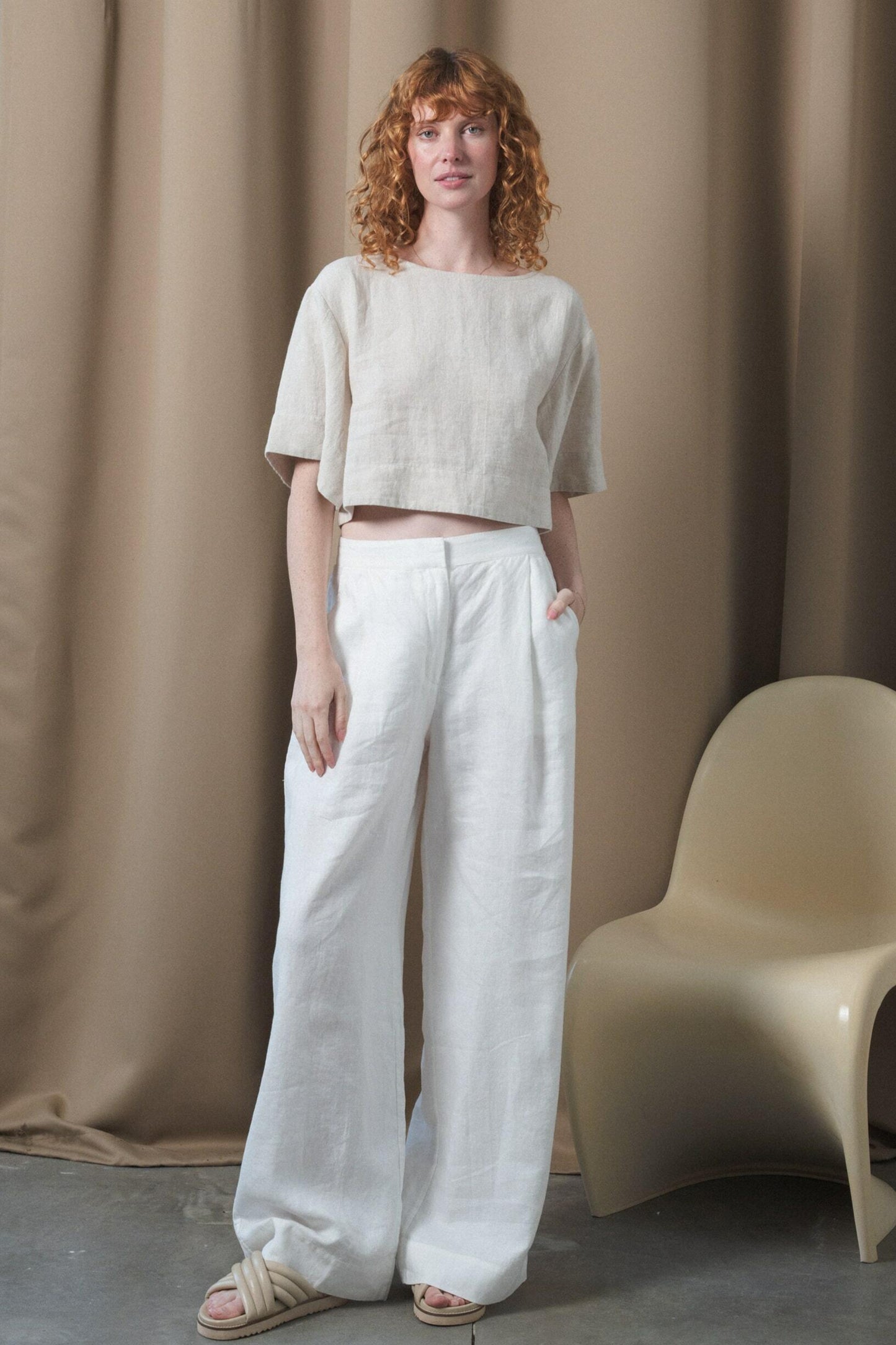 LILLY PILLY Oli linen pants in Ivory