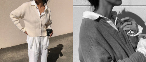 LILLY PILLY model wearing Bailey knit in Ivory