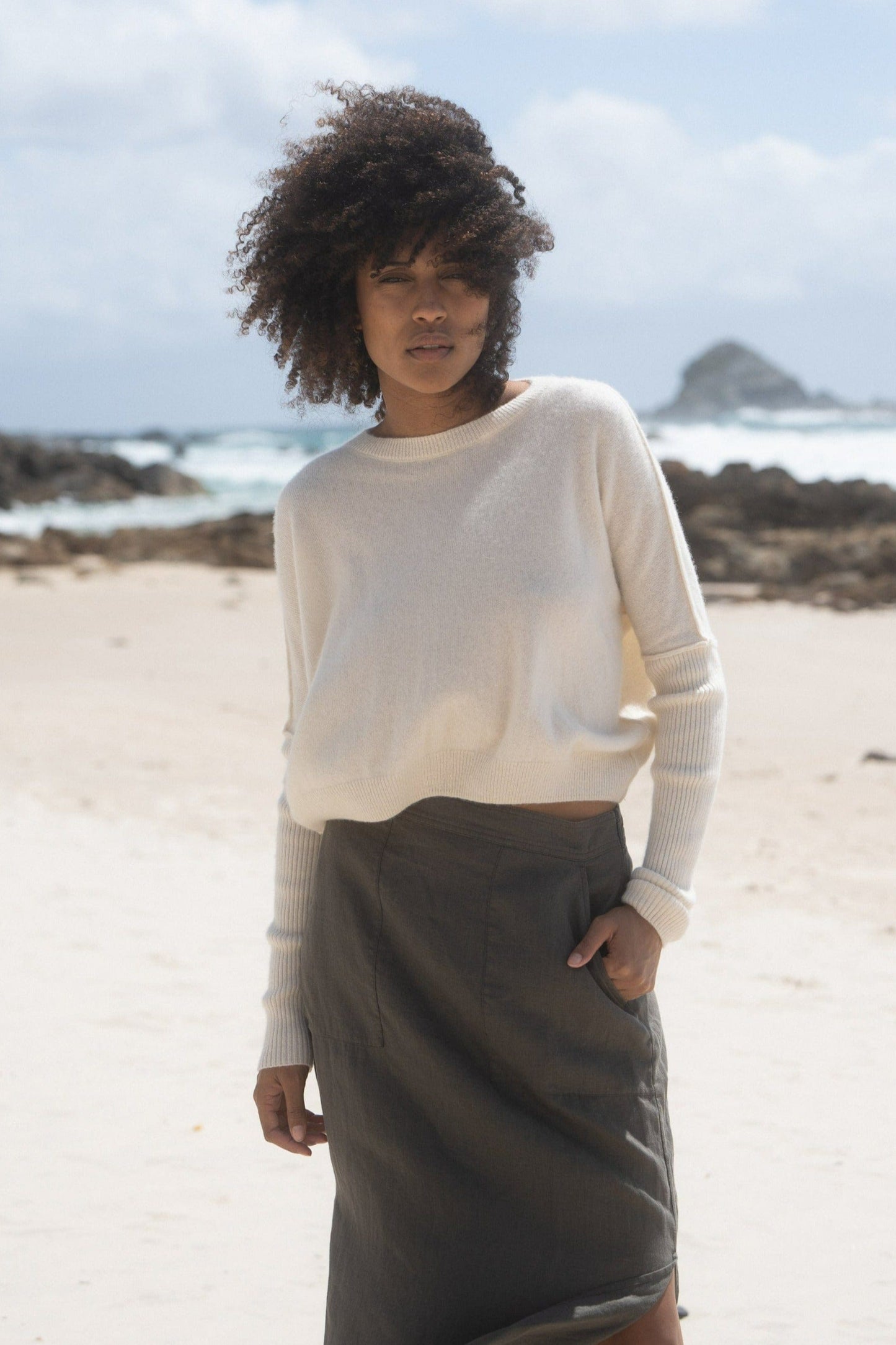 LILLY PILLY Collection NEW Miri Knit made from 100% cashmere in Ivory
