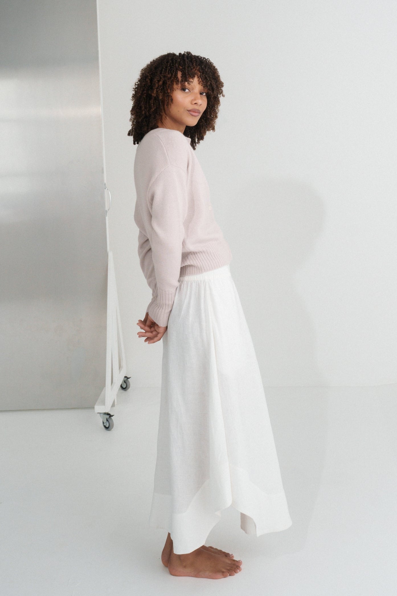 LILLY PILLY Taylor merino wool knit cardi in Lilac