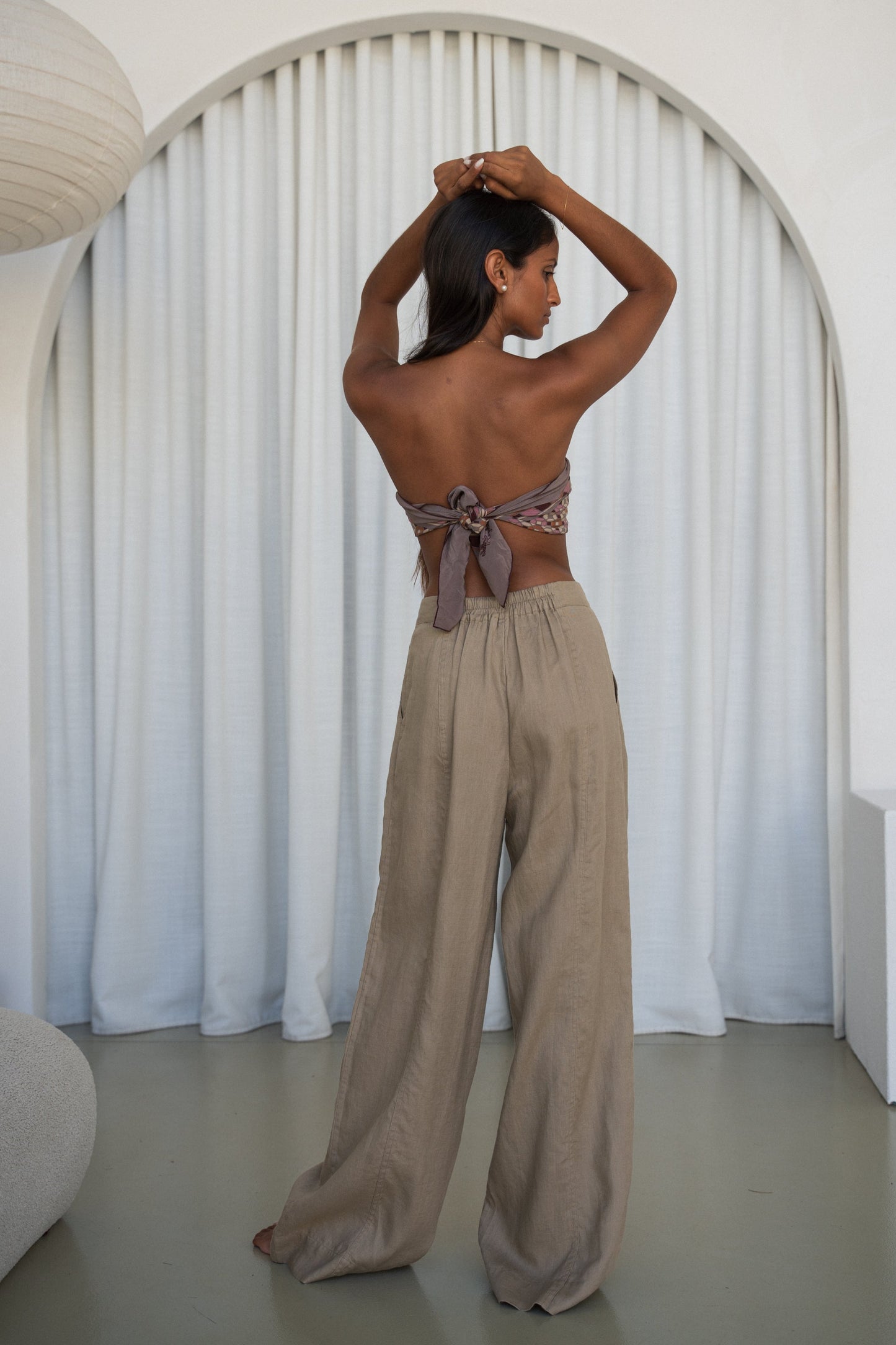 OLI TAUPE LINEN PANTS